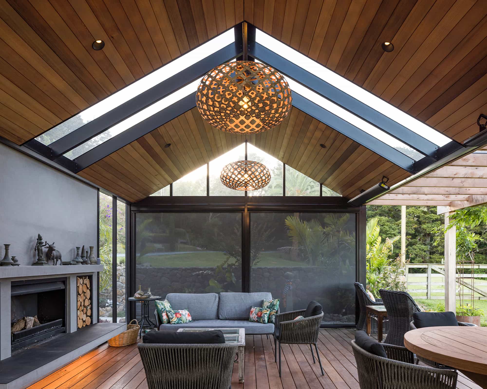 Timber roofing over a Warkworth pergola