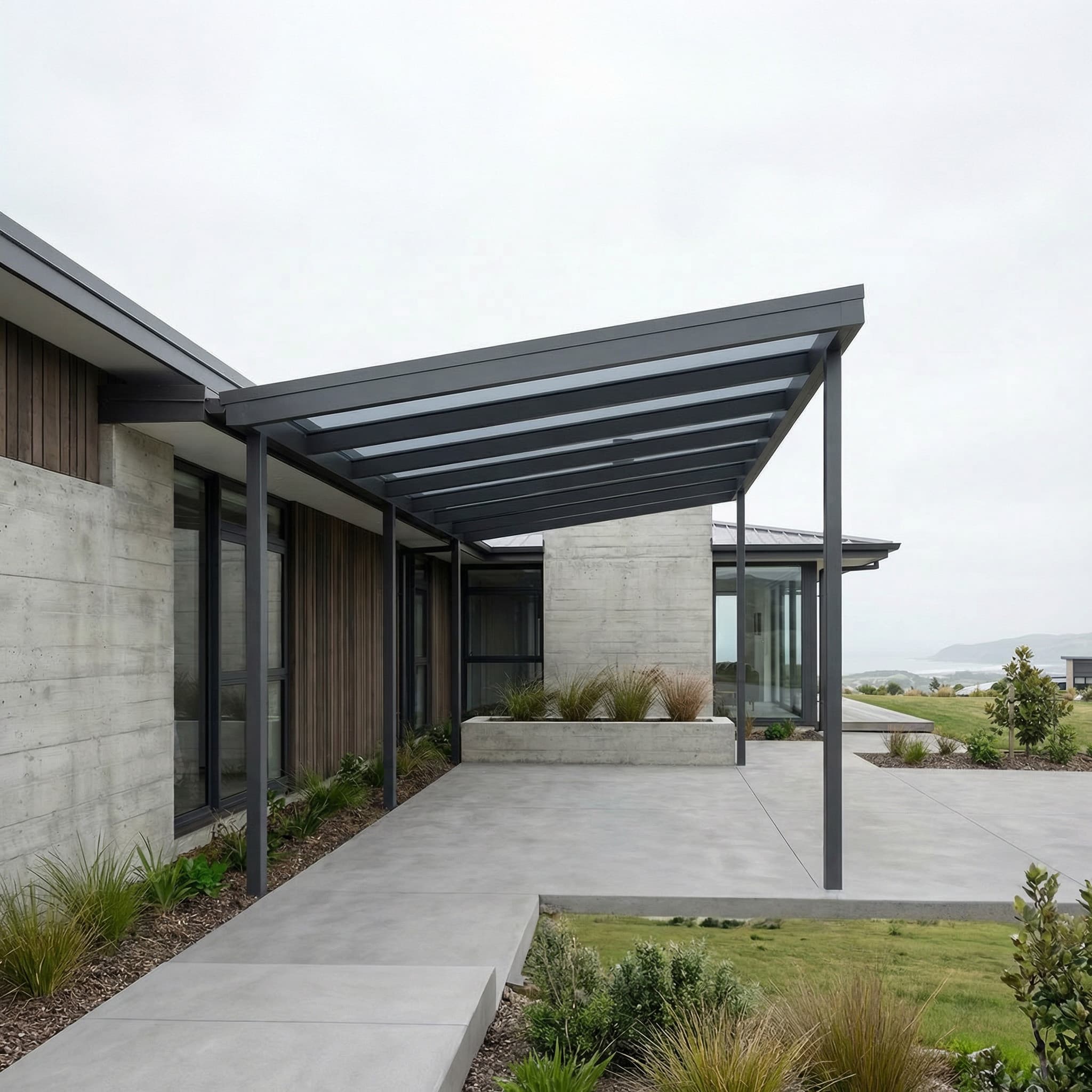 Pitched roof shape landing image