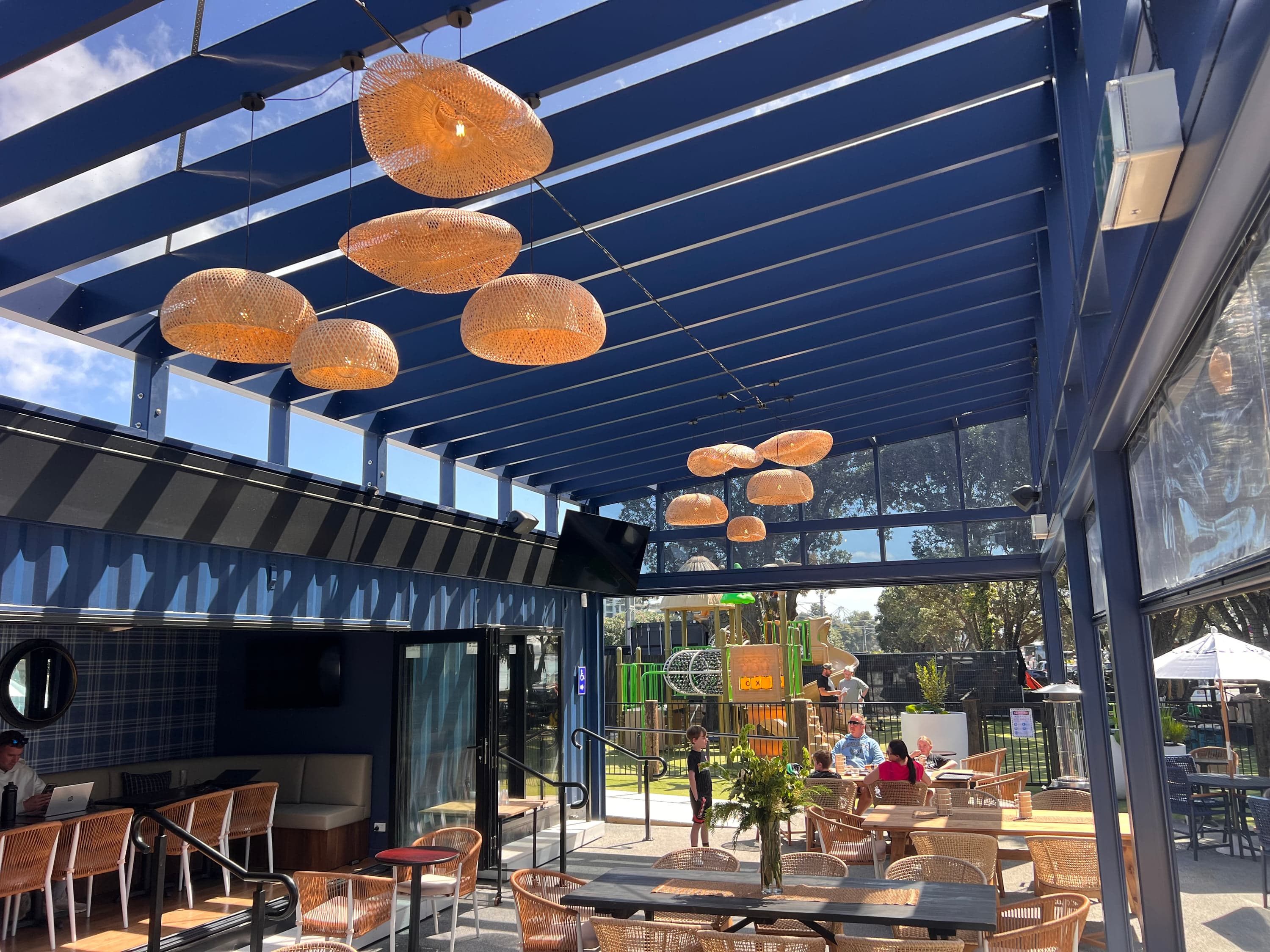 View along the Tamaki Drive mini golf pergola