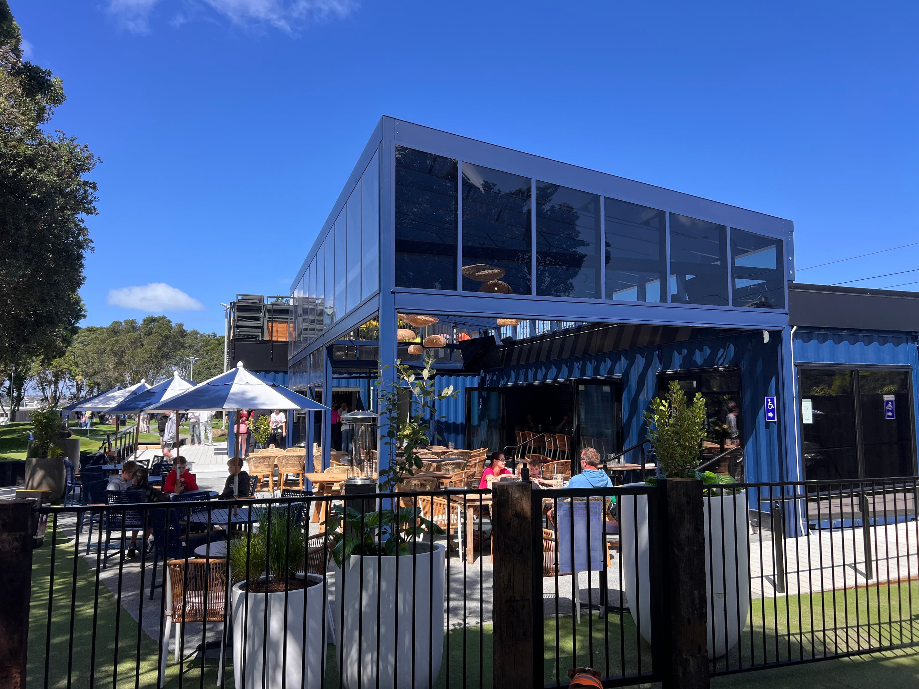 Detail of steel and aluminium connections at Lilliput Mini Golf