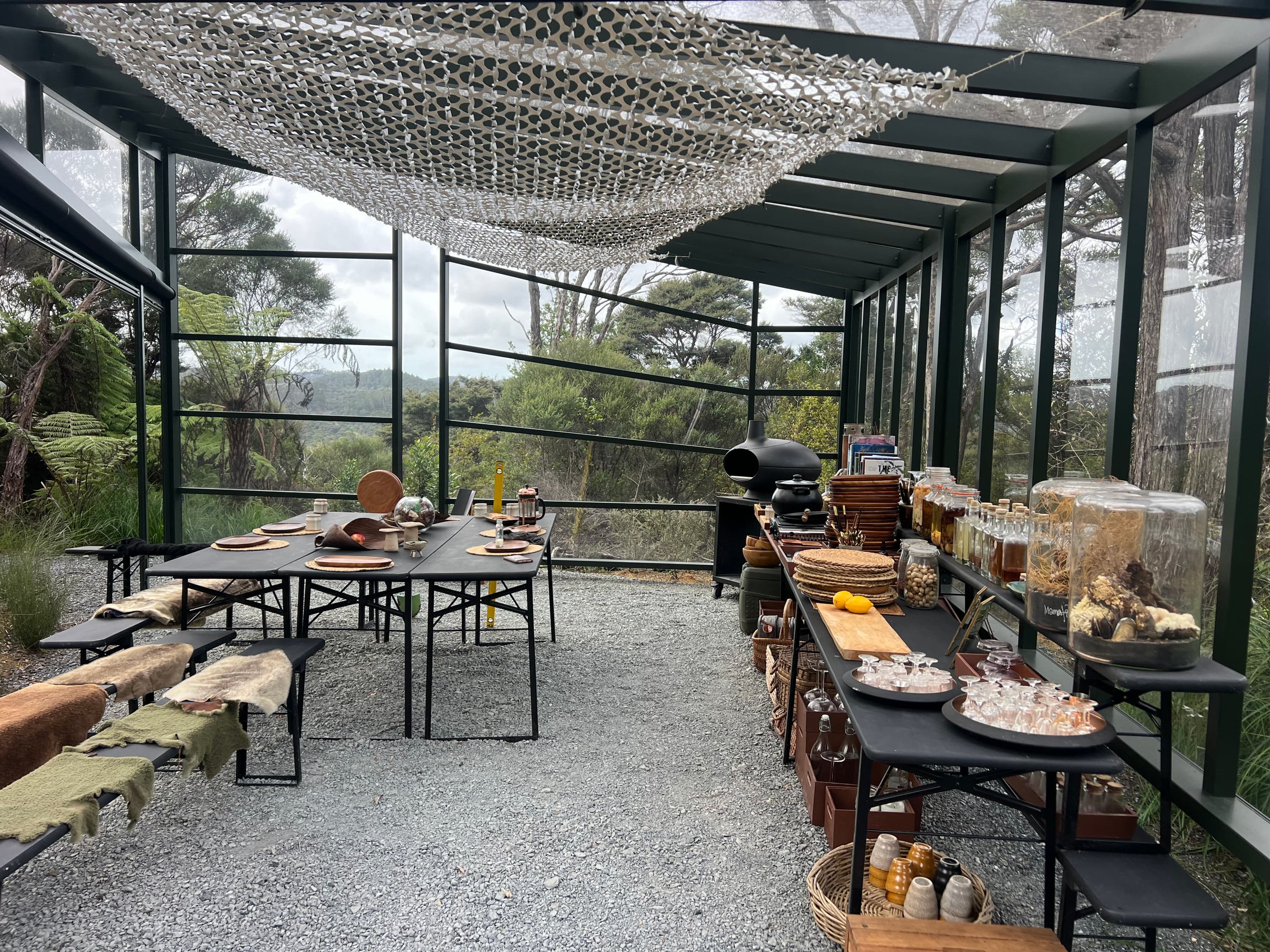 Detail of the pergola in the Velskov forest farm